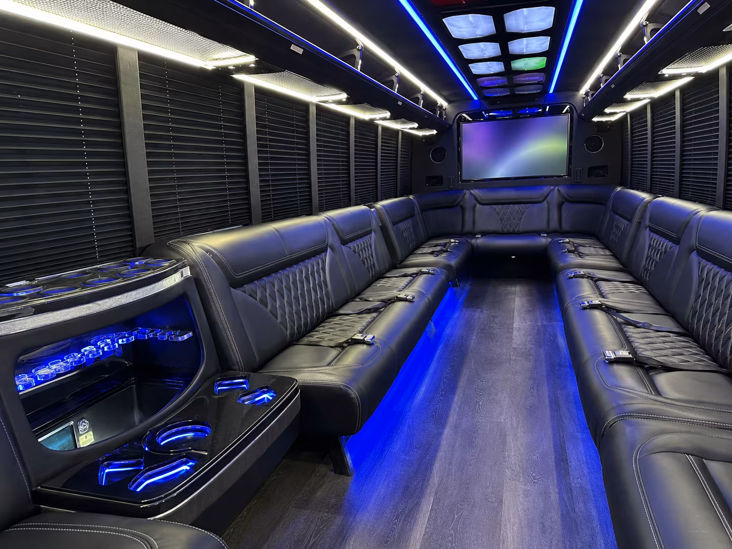 corvallis 20 passenger party bus inside