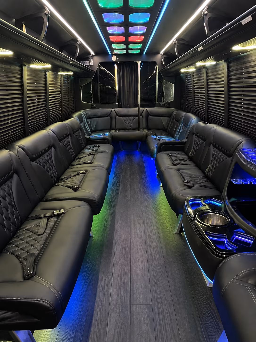corvallis 20 passenger party bus interior