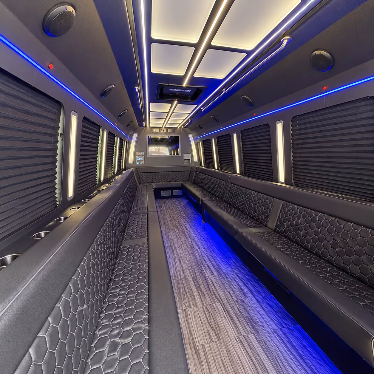corvallis 30 passenger party bus interior