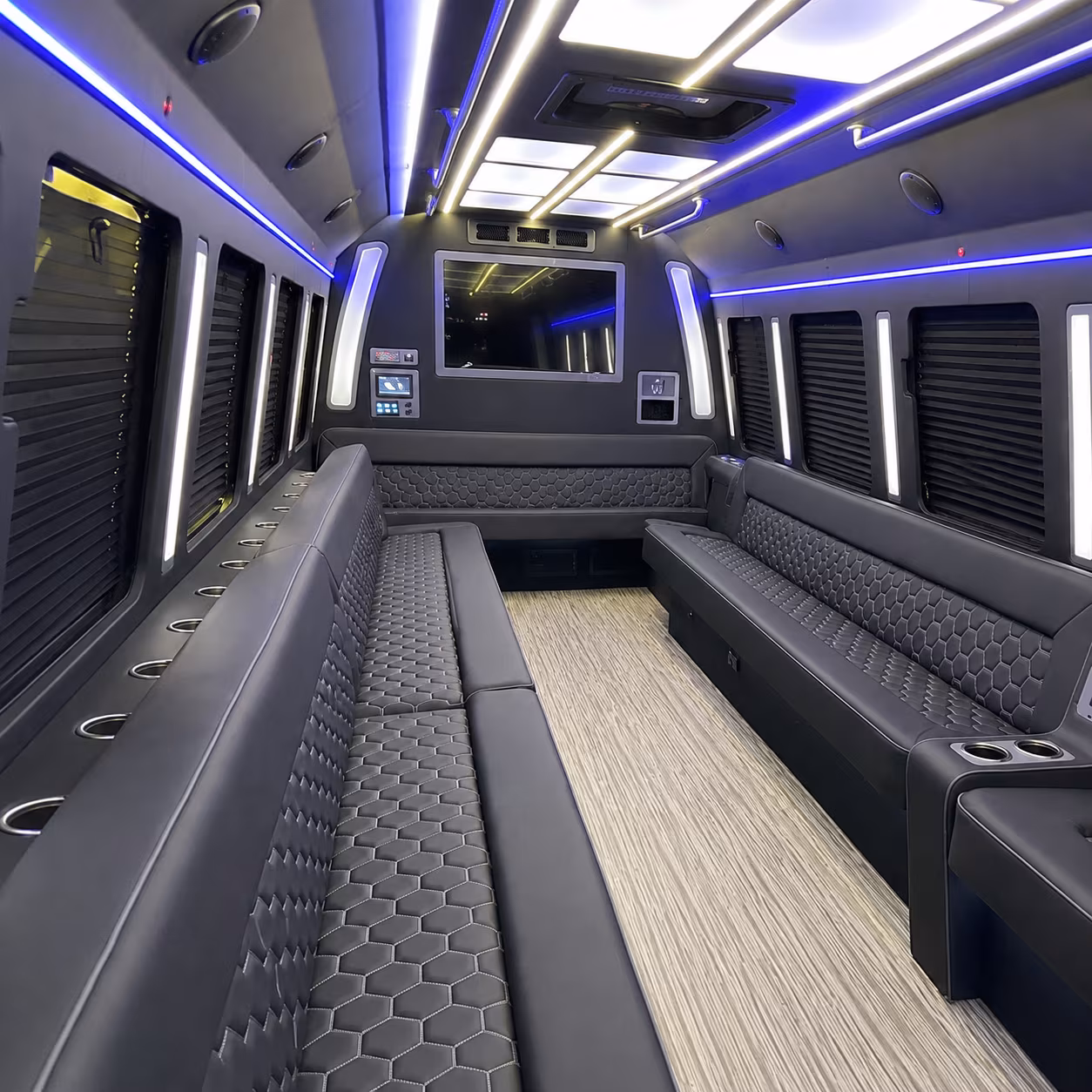 corvallis 40 passenger party bus inside