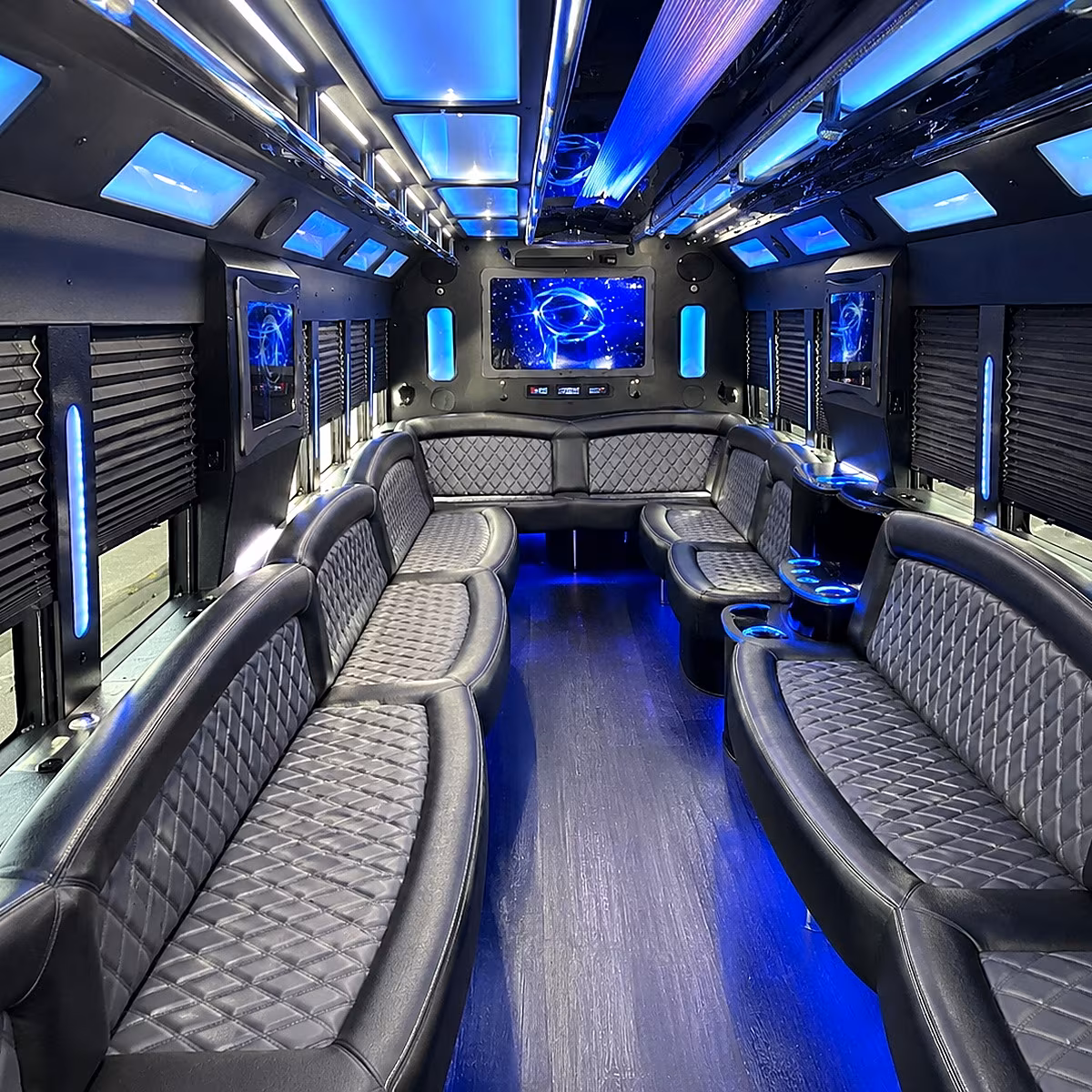 corvallis 50 passenger party bus interior